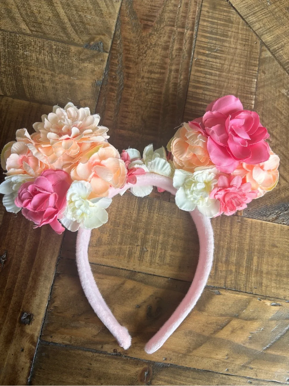 AUTHENTIC DISNEY PARKS FLORAL EAR PINK HEADBAND